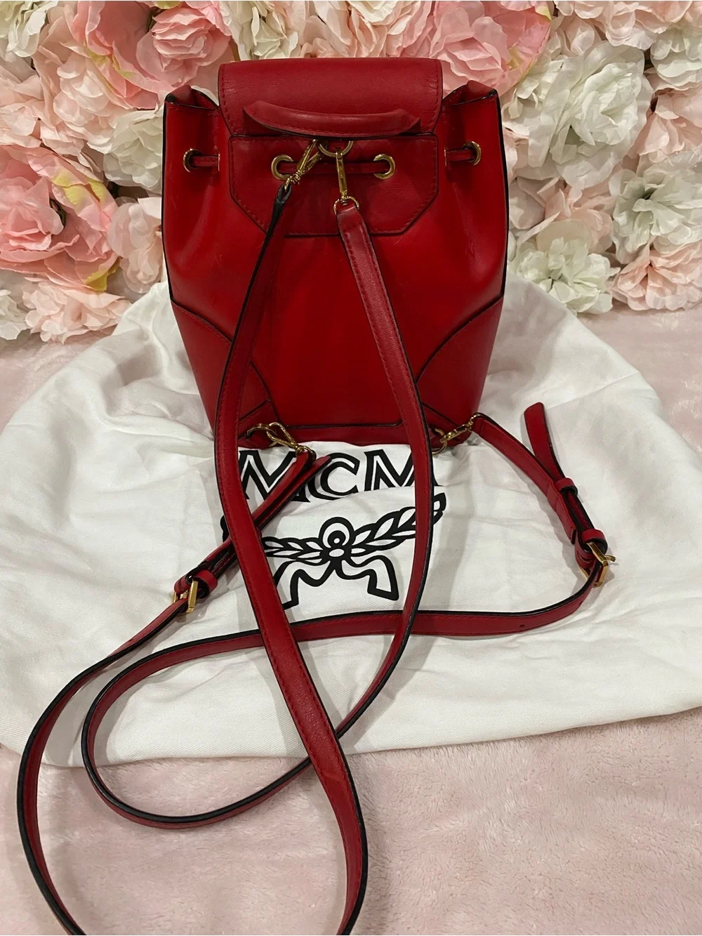MCM Claudia Studded Drawstring Backpack